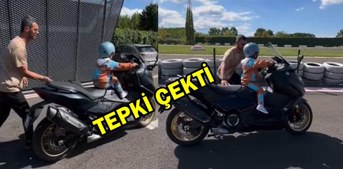 Kenan Sofuoğlu, 3 yaşındaki oğlunu tek başına motosiklete bindirince tepki çekti