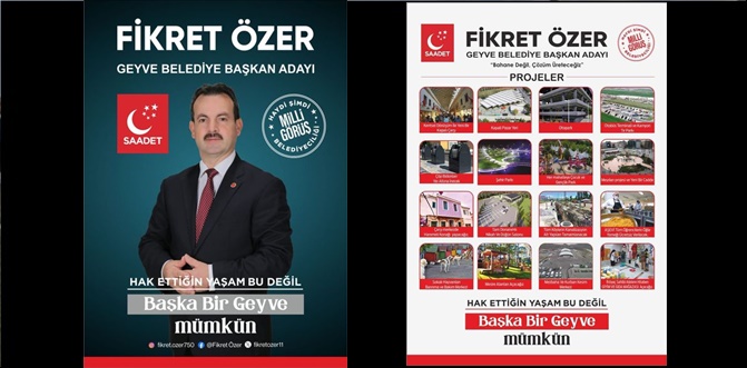 Saadet Partisi Geyve Belediye Başkan Adayı Fikret Özer 'den iddialı projeler