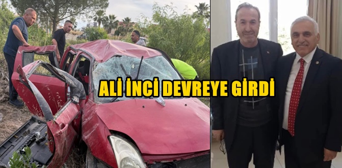 Kıbrıs'ta üzücü kaza... Hendekli kazazedeler için Milletvekili Ali İnci devreye girdi...